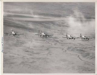 Wwii Usaf 8x10 Aerial Photo P - 51 Mustang Fighters In Flight Alaska 145