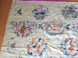 Antique Chinese Embroidered Silk Tapestry Tablecloth Immortals Butterfly (P161) 6