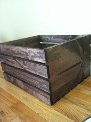 6 Vintage Stained Rustic Wood Crates