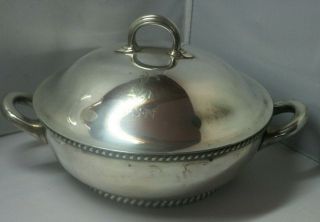 Wallace Silver Soldered Usn Navy Handled Covered Dish