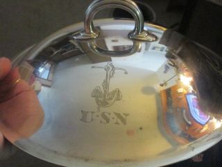 Wallace Silver Soldered USN Navy Handled Covered Dish 2