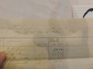 87 Fort Knox Maine US Military Fort Pay Roll List Several Soldiers 18594 A 3