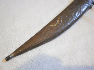 Old Palestinian Jordanian dagger Khanjar Islamic carved buffalo horn handle bird 7