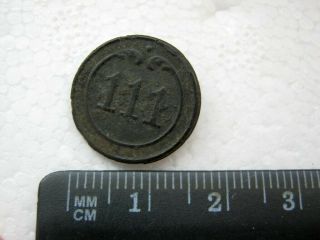 Old vintage small brass button 111 regiment Napoleonic wars 4