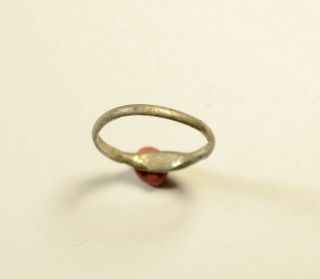 LOVELY LATE ROMAN SILVER RING WITH CROSS ON BEZEL - circa 4th C AD 4
