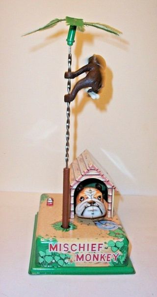 1950 ' s MISCHIEVOUS MISCHIEF MONKEY BATTERY OPERATED TIN LITHO TOY JAPAN 4
