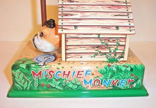 1950 ' s MISCHIEVOUS MISCHIEF MONKEY BATTERY OPERATED TIN LITHO TOY JAPAN 5