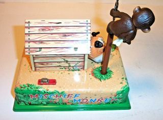 1950 ' s MISCHIEVOUS MISCHIEF MONKEY BATTERY OPERATED TIN LITHO TOY JAPAN 7
