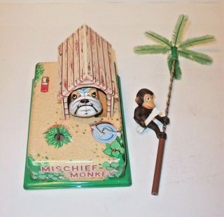 1950 ' s MISCHIEVOUS MISCHIEF MONKEY BATTERY OPERATED TIN LITHO TOY JAPAN 8