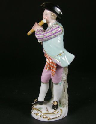 Meissen Model 2 ' The Flutist ' from the series ' Galate Kapelle ' Late 19th Century 2