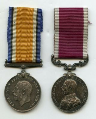 Ww1 War & Army Lsgc Georges V Pair Medal To Cpl.  H.  Flood.  R.  E.