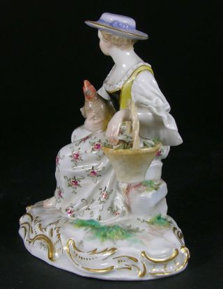 Meissen Figure 2281 - ' Girl with Chicken and Egg Basket '.  Late 19th Century 2