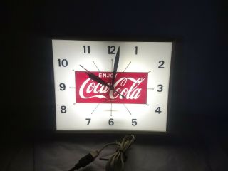 Vintage 1950s Swihart Coca Cola Light Up Bubble Face Wall Clock 12