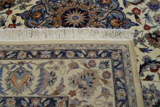 QUALITY TAB RIZ HAND - KNOTTED CHINESE IVORY BLUE ORIENTAL RUG 8 ' 9 
