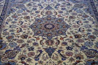 Quality Tab Riz Hand - Knotted Chinese Ivory Blue Oriental Rug 8 