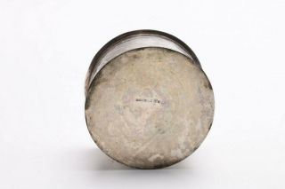 19th C.  Chinese 800 Silver ‘Bamboo’ Round Box And Cover 4