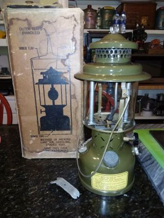 U.  S.  Army Military Coleman Field Lantern 1952 Leaded Gasoline