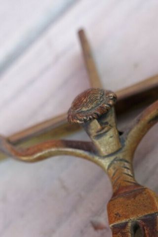 VTG Insane MODERNIST RELIGIOUS CRUCIFIX CHRIST CROSS Handmade SOLID BRONZE Brass 4
