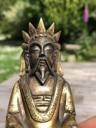 FINE CHINESE 19TH CENTURY QING DYNASTY GILT BRONZE BUDDHA FIGURE 9