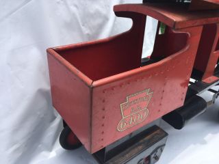 Vintage Keystone R.  R.  Ride On Train - 6400 - Pressed Steel Toy Train 26 inches 6