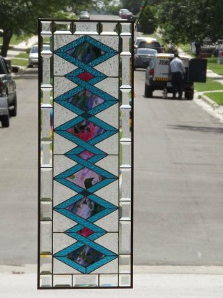 •SUN –Sentionel •Beveled Stained Glass Window Panel • 40 ¼” x 14 3/8” 11