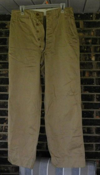 Wwii - Korean War Era Us Khaki Pants Tag W 31 X L 33