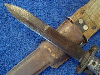 M5A1 TURKISH BAYONET FOR THE M1 GARAND - COMPLETE w/ LEATHER FROG & WEB STRAP 2 3