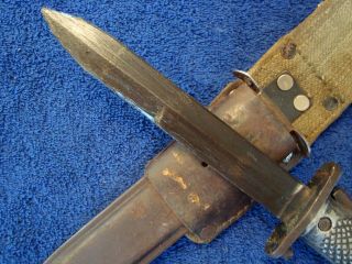 M5A1 TURKISH BAYONET FOR THE M1 GARAND - COMPLETE w/ LEATHER FROG & WEB STRAP 2 6