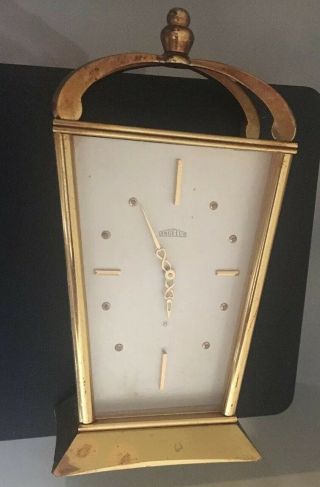 Vintage Angelus Desk / Table Clock.  Swiss.  Stunning And Over Wound.  Needs Tlc