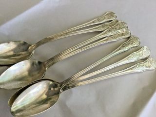 7 Vintage International Silver Co.  Naval Kings Pattern 7.  5 " Iced Tea Spoon Usn