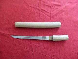 Rare Antique Authentic Japanese TANTO (sword) w/White Sheath EDO 2