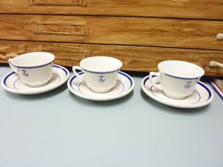 Usn Navy Fouled Anchor Coffee Cup And Saucer Homer Laughlin (3)