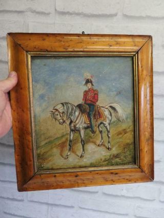 Really Old Painting Antique Oil Cavalry Officer Signed