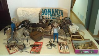 1966 American Character Bonanza 4 In 1 Wagon & Ben - Hoss - Little Joe Figures Horse