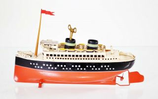 Arnold No.  2025/28 German Tin Litho Windup Ocean Liner Ship Toy Boat