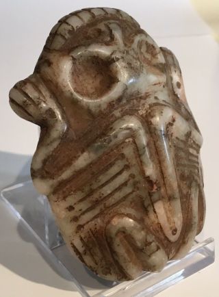 Taino Tanslucent Marble Frog Cemi/Stamp PreColumbian 3