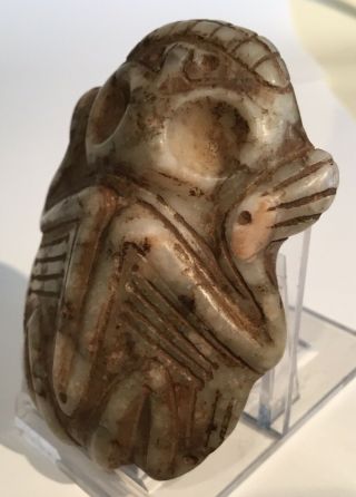 Taino Tanslucent Marble Frog Cemi/Stamp PreColumbian 4
