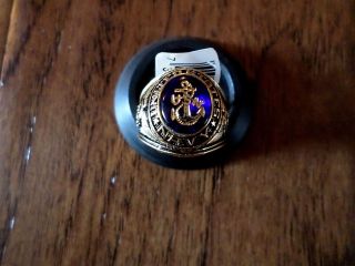U.  S Navy Military 18k Electroplate Ring Sapphire Crystal U.  S Made Size 13