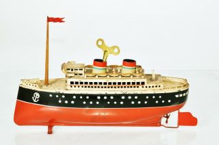 Arnold German Tin Litho Windup Ocean Liner Ship Toy Boat