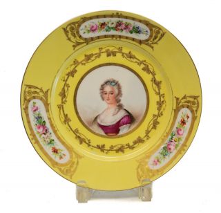 Sevres Hand Painted Porcelain Cabinet Plate Of A Beauty,  Circa 1900