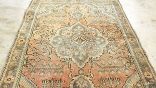 ANTIQUE C.  1900 VINTAGE TURKISH OUSHAK TRIBAL HAND - KNOTTED WOOL RUG3 ' X5 ' 4