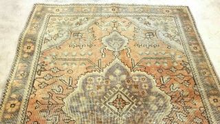 ANTIQUE C.  1900 VINTAGE TURKISH OUSHAK TRIBAL HAND - KNOTTED WOOL RUG3 ' X5 ' 9