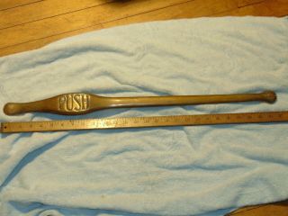 Vintage 26.  5 " Theater Bank Solid Brass Door " Push " Bar Right Side