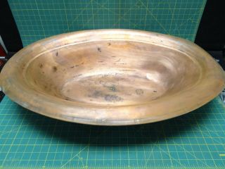 Large Antique Copper Brass Wash Basin Sink Bowl Tub With Drain 32.  5 