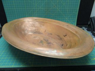 Large Antique Copper Brass Wash Basin Sink Bowl Tub With Drain 32.  5 