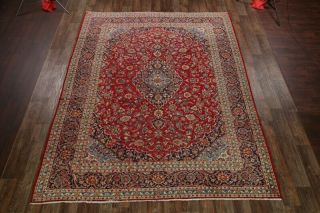 Vintage Traditional Floral RED Persian Oriental Hand - Knotted Wool Area Rug 10x13 2