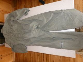 Vintage Jumpsuit Coveralls Western Germany Army Olive Drab Flag Military Medium 10