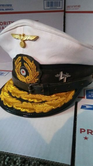 Kreigsmarine Admirals Visor Hat Size 58cm (7 1/2 ")
