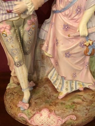 frrench 19th century bisque double figure group of a courting couple 2