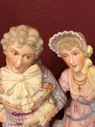 frrench 19th century bisque double figure group of a courting couple 4
